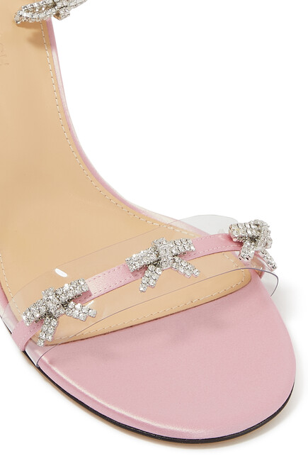 Floating Crystal Bow 95 Satin Sandals